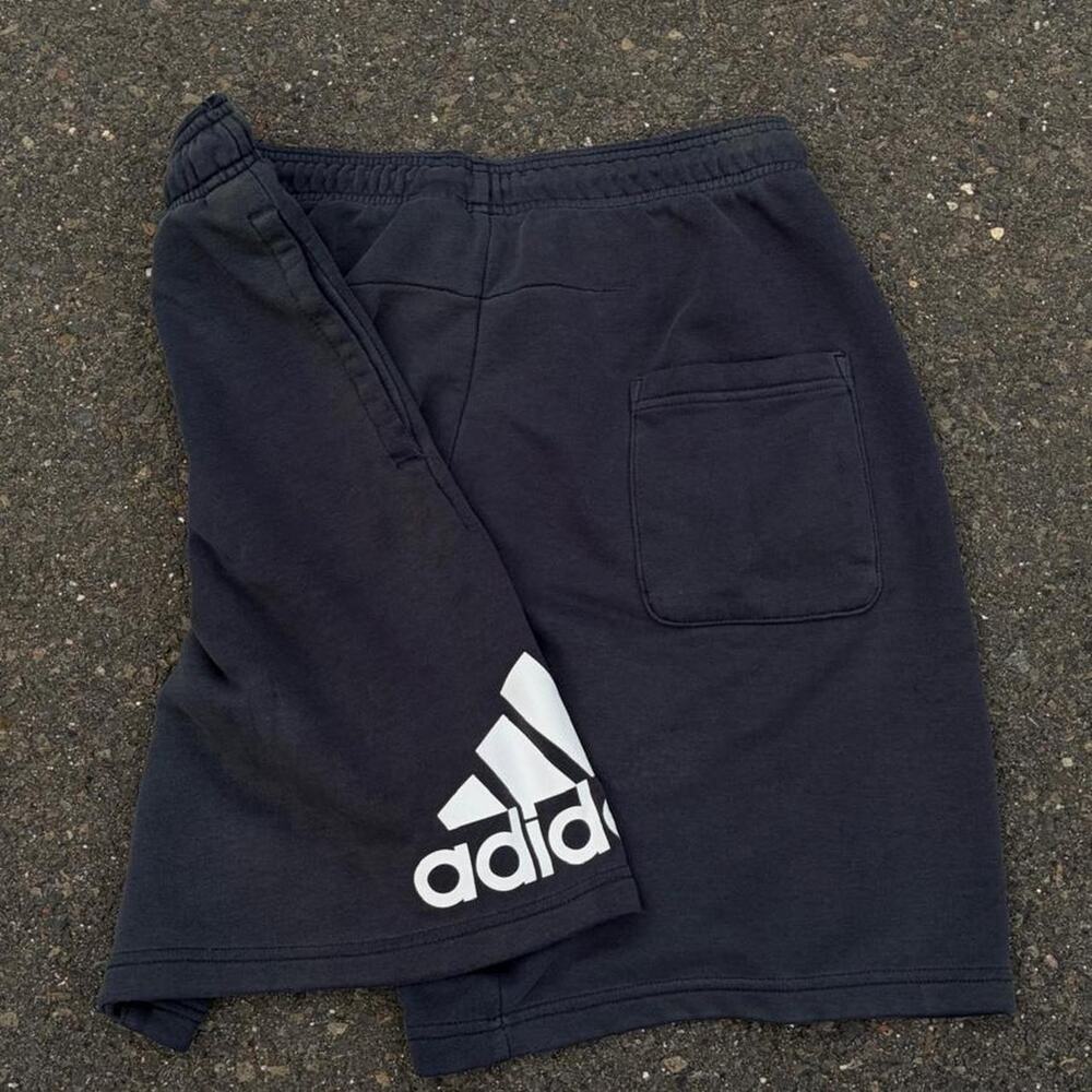 Adidas black shorts with white